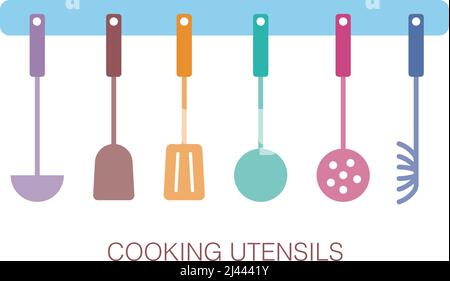Cooking utensil set of tools Stock Vector