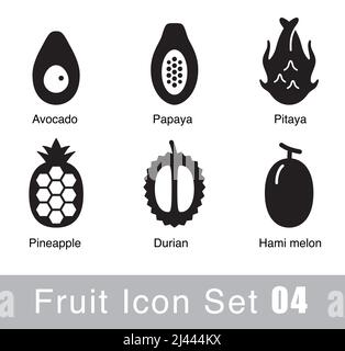 Fruit icon design set, vector illustration Stock Vector