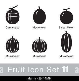 Fruit icon design set, vector illustration Stock Vector