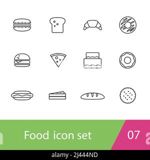 Bakery icon set, bread, biscuit snack icon set design, vector illustration Stock Vector