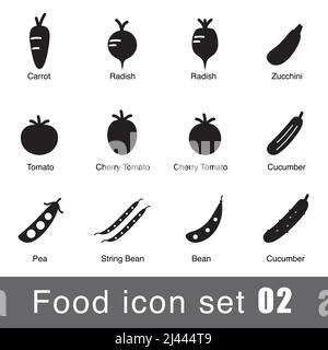 Supermarket vegetable icon set design, vector illustration Stock Vector