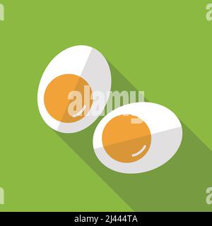 Two egg slice, flat icon design vector illustration Stock Vector