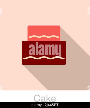 Cake food flat icon design  vector illustration Stock Vector
