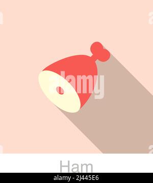 Ham food flat icon vector  vector illustration Stock Vector