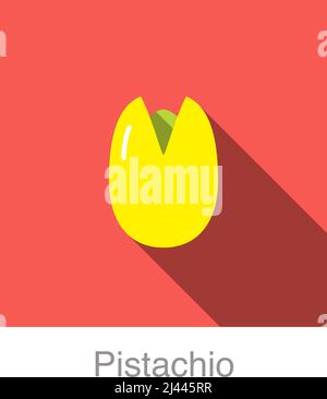 Pistachio flat icon, vector illustration Stock Vector