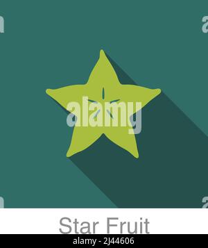 Star fruit flat icon, vector illustration Stock Vector Image & Art - Alamy