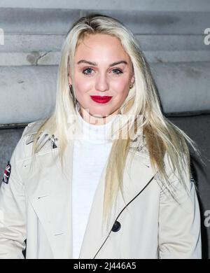 London, UK. 07th Apr, 2022. Aimee Fuller arrives at the Australia House in London for 'The Hidden Sea' wine event. The event was organized to celebrate the brand removing over 10 million plastic bottles from the ocean. Credit: SOPA Images Limited/Alamy Live News Stock Photo