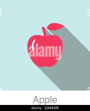 Apple fruit flat icon, vector illustration Stock Vector