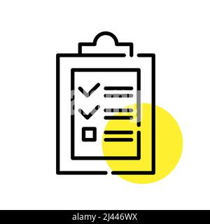 Checklist with marked boxes. Pixel perfect, editable stroke line art icon Stock Vector