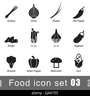 Supermarket vegetable icon set design, vector illustration Stock Vector