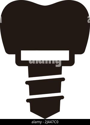Teeth implant icon cartoon vector. Stock Vector