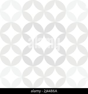 Subtle Four Leaf circle tile seamless pattern. Digital illustration background Stock Vector