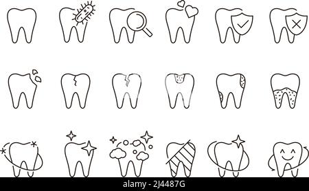 Tooth icons, vector illustration Stock Vector