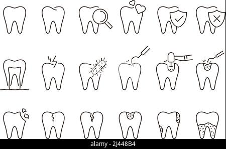 Tooth icons, vector illustration Stock Vector