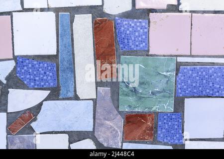 Abstract authentic vintage background consisting of a real creative grunge multi-colored mosaic. Stock Photo