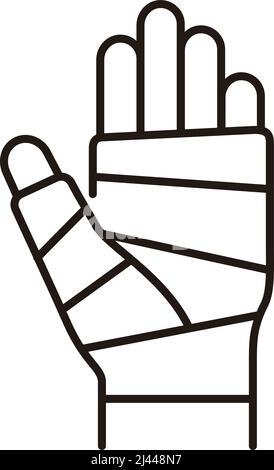 Wounded hand icon, bandaged hand, vector illustration Stock Vector