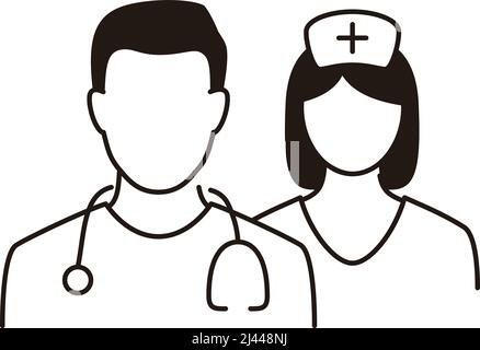 Nurse Female Line Art Stock Vector Image & Art - Alamy
