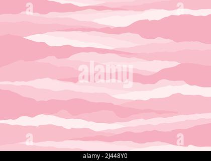 Abstract pink landscape background. Geometric template with wavy shape. Vector illustration background. Stock Vector