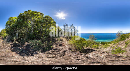 360 degree panoramic view of Spectacular view at the end of the bushwalk - Castaway Island Resort - Qalito Island - Fiji Islands