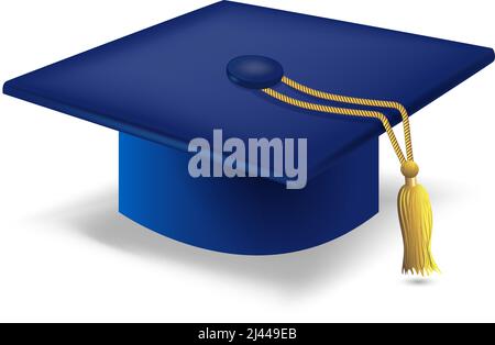Graduation cap. Design element. For banners, posters, leaflets and brochures. Stock Vector