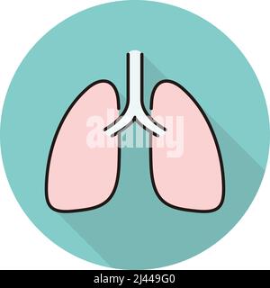 Human organ lungs flat icon, vector illustration Stock Vector