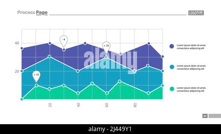Area chart with scatter plot template. Element of chart, analysis, statistics. Concept for presentation, templates, annual report. Can be used for top Stock Vector