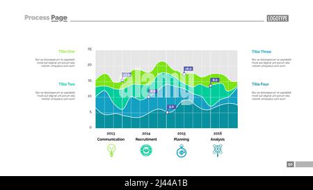 Detailed colorful graph slide template. Business data. Graph, diagram, design. Creative concept for infographic, report. Can be used for topics like a Stock Vector