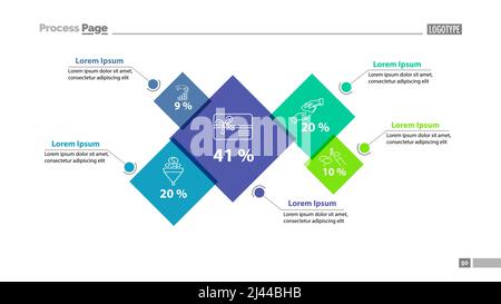 Rating chart with description slide template. Element of analysis, statistics, diagram. Concept for presentation, template, annual report. Can be used Stock Vector