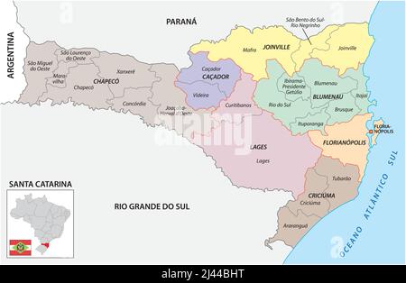 Map of the central and immediate geographic regions of Rio de Janeiro ...