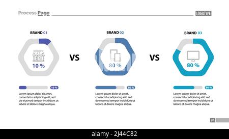 Product comparison chart slide template. Element of analysis, graph, diagram. Concept for business presentation, templates, annual report. Can be used Stock Vector