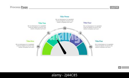Semicircle diagram slide template. Business data. Graph, diagram, design. Creative concept for infographic, templates, presentation, marketing, report Stock Vector