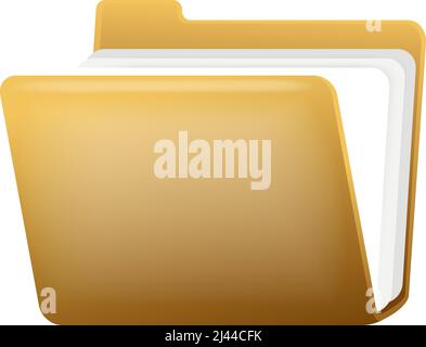 Open folder with documents. Design element. For banners, posters, leaflets and brochures. Stock Vector