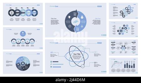 Infographics set can be used for workflow layout, web design, annual report. Business development concept with percentage and bar charts, options and Stock Vector