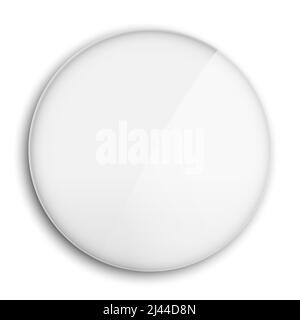 White Blank Pin Button Badge Isolated on Background. Realistic Vector  Illustration Mockup. Stock Vector - Illustration of bright, reflection:  95219581