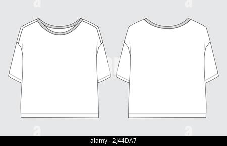 Shirt design. Women's Top Fashion Flat Sketch, Blouse, Ready made, Apparel  Template Stock Vector | Adobe Stock