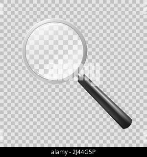 Magnifying glass on checkered background. Design element. For banners, posters, leaflets and brochures. Stock Vector