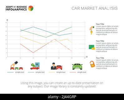 Four line charts. Diagram, graph, template. Creative concept for infographics, presentation, project. Can be used for topics like marketing, analysis, Stock Vector