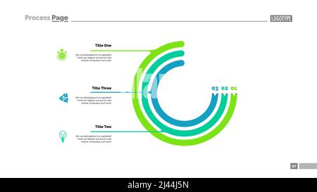 Circle chart with three elements. Process chart, option graph, diagram. Creative concept for infographics, presentation, project, report. Can be used Stock Vector