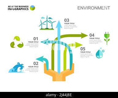 Arrow diagram. Option chart, graph, layout. Creative concept for infographics, presentation, project. Can be used for topics like ecology, electric en Stock Vector