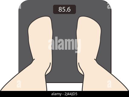 Feet on the scale stock vector. Illustration of weigh - 31060656