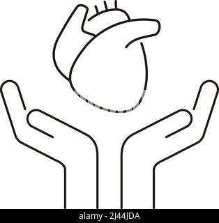 Heart icon, take care of your heart Stock Vector