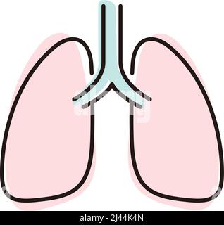 Human organ lungs flat icon, vector illustration Stock Vector