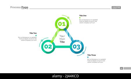 Cycle flowchart with three elements. Step diagram, option chart, layout. Creative concept for infographics, presentation, project, report. Can be used Stock Vector