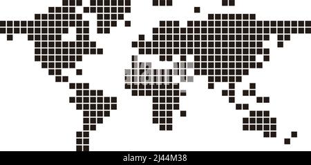 Map of the world with pattern of mosaic dots. Seamless Stock Vector