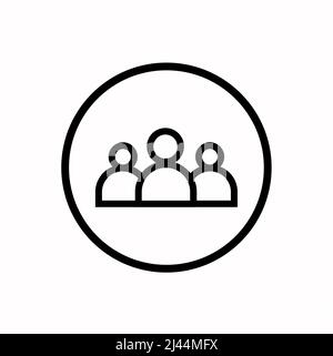 People group outline icon. linear style sign for mobile concept and web design. Three user avatar simple line vector icon. Stock Vector