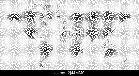 Map of the world with pattern of polka dots. Seamless Stock Vector