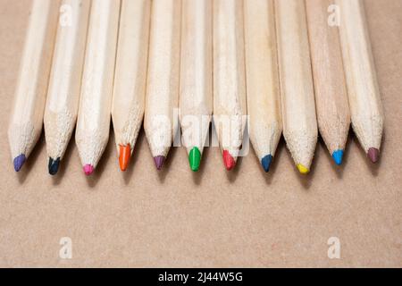Colored pencilso paper  background Stock Photo