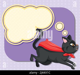 A cat thinking with callouts illustration Stock Vector