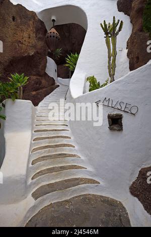 Museum, Museo Lagomar, ehemaliges Wohnhaus des Schauspielers Omar Sharif, gestaltet von César Manrique,  Nazaret, Lanzarote, Kanarische Inseln, Spanie Stock Photo