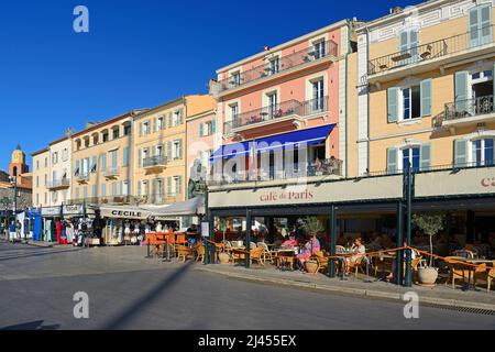 Hafenpromenade, Côte d’Azur, Saint-Tropez, Département Var, Region Provence-Alpes-Côte d’Azur, Frankreich Stock Photo